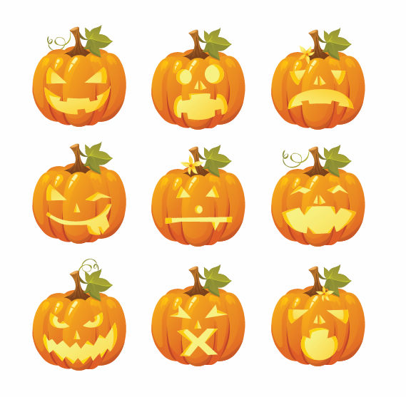 free vector Free Vector Halloween Pumpkin Smileys